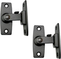 QCAA 2.5" Heavy Forged Solid Brass Door Latch, 90 Degree Right Angle Door Latch Buckle for Doors & Windows, Matte Black, 2Pack, Made in Taiwan
