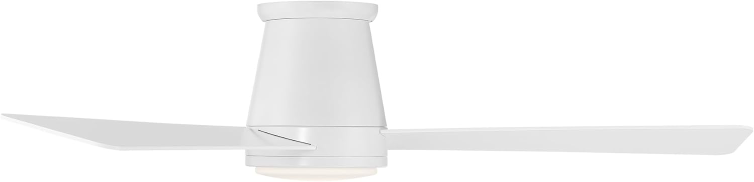 WAC Lighting Hug 3 Blades Aluminum Smart Flush Mount Ceiling Fan in Matte White