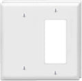 Decorator Rocker/Blank Wall Plates 2-Gang Switch Outlet Electrical Cover Plate Unbreakable Thermoplastic Faceplate for Light Receptacle Outlet Switch, White (2 Pack)