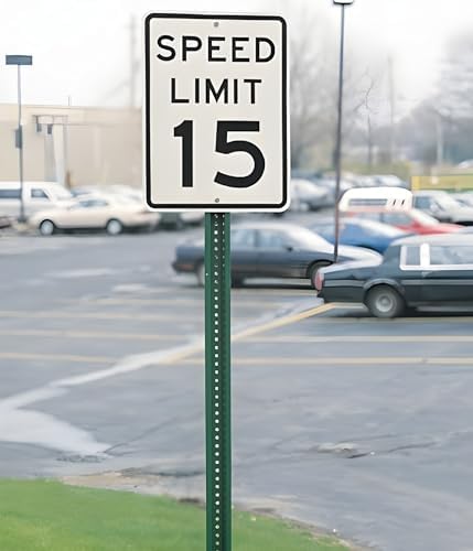 U-Channel Sign Post/Delineator Post, 6-Foot Green Painted, 1.12 lb/ft Steel, Pre-Drilled Holes (2 Pack)