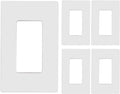 1-Gang Screwless Decorator Wall Plates, Child Safe Standard Size Outlet Cover, Unbreakable Polycarbonate Thermoplastic,Glossy White, 5 Pack,UL Listed