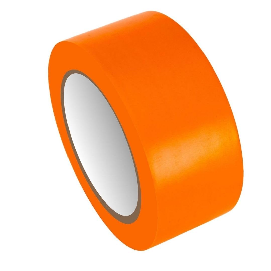 GTSE 2 inch x 108 ft Orange PVC Vinyl Floor Tape, Safety Marking Tape, 6 mil Thick, Suitable for Dance Floors, Gyms, Warehouses, Sports Facilities