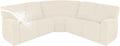 Easy-Going 100% Waterproof Recliner Cover, Stretch Couch Covers for Reclining Couches, Extra Large Sectional Sofa Slipcover, L-Shape Furniture Protector for Kids & Pets, 5 Seater, Beige