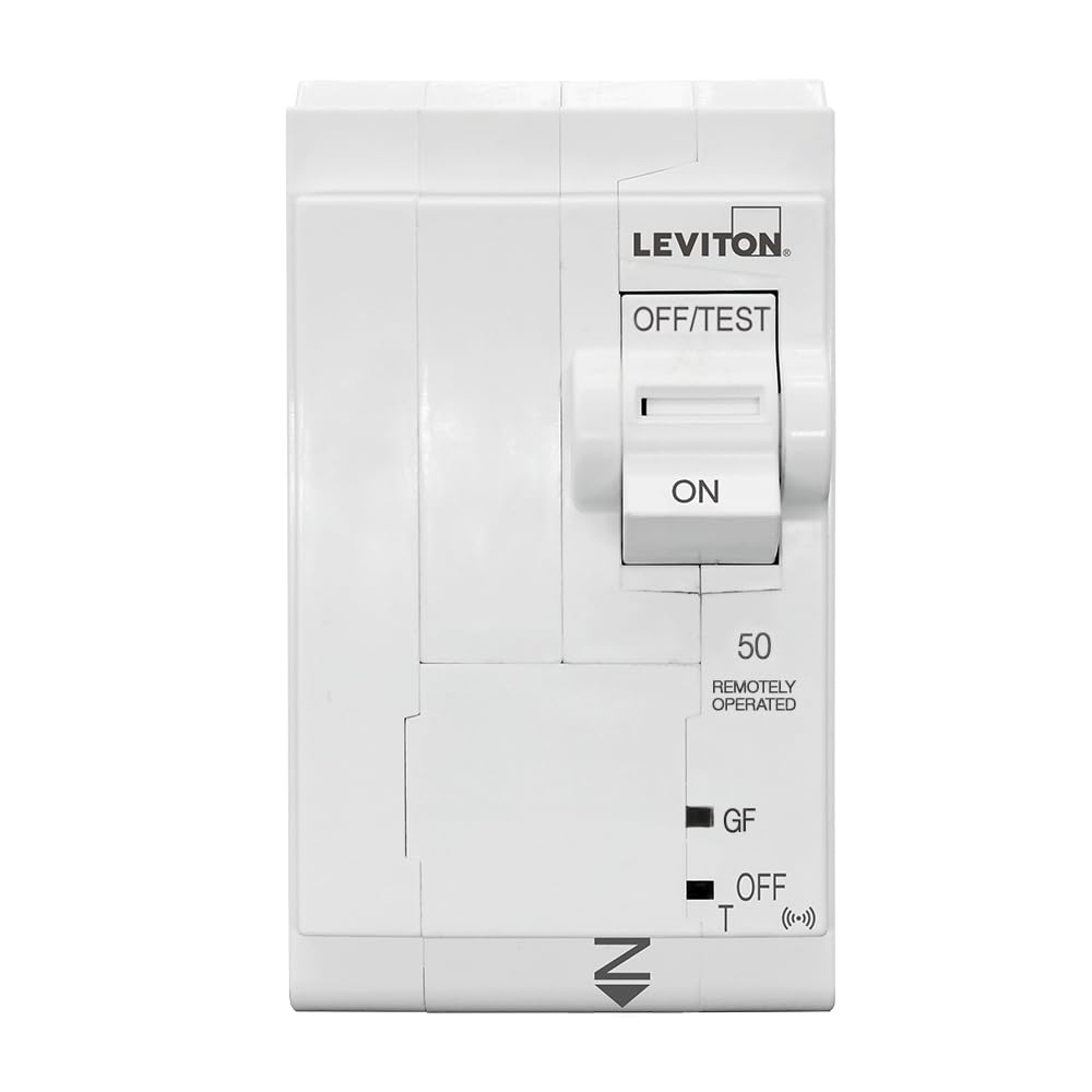 Leviton 2nd Gen Smart Circuit Breaker with Remote Control, GFCI, 2-Pole 50 Amp, 120/240-Volt and 120/208-Volt, 10kA Interrupt Rating, LB250-GST