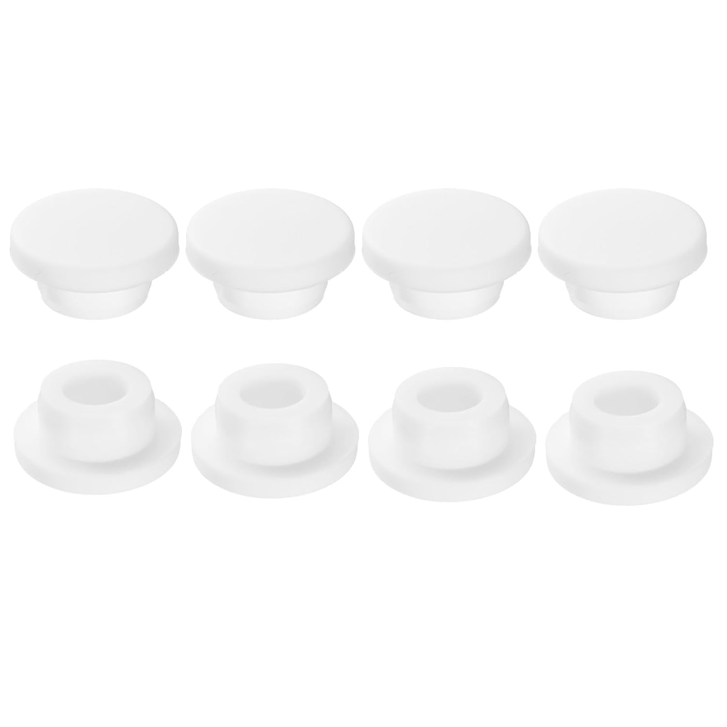 uxcell 8Pcs Silicone Hole Plug, Waterproof Round Rubber Stoppers Bottle Seal Plugs Tube Pipe End Caps for 23mm/0.91" Hole for Bathtub Bottle, White