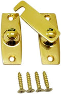 QCAA 2.5" x 2.65", Large, Heavy Forged Solid Brass Door Latch, 180 Degrees Flat Surface Mounting Door Latch Buckle for Doors & Windows, Vibrated Brass, 1 Pack, Made in Taiwan
