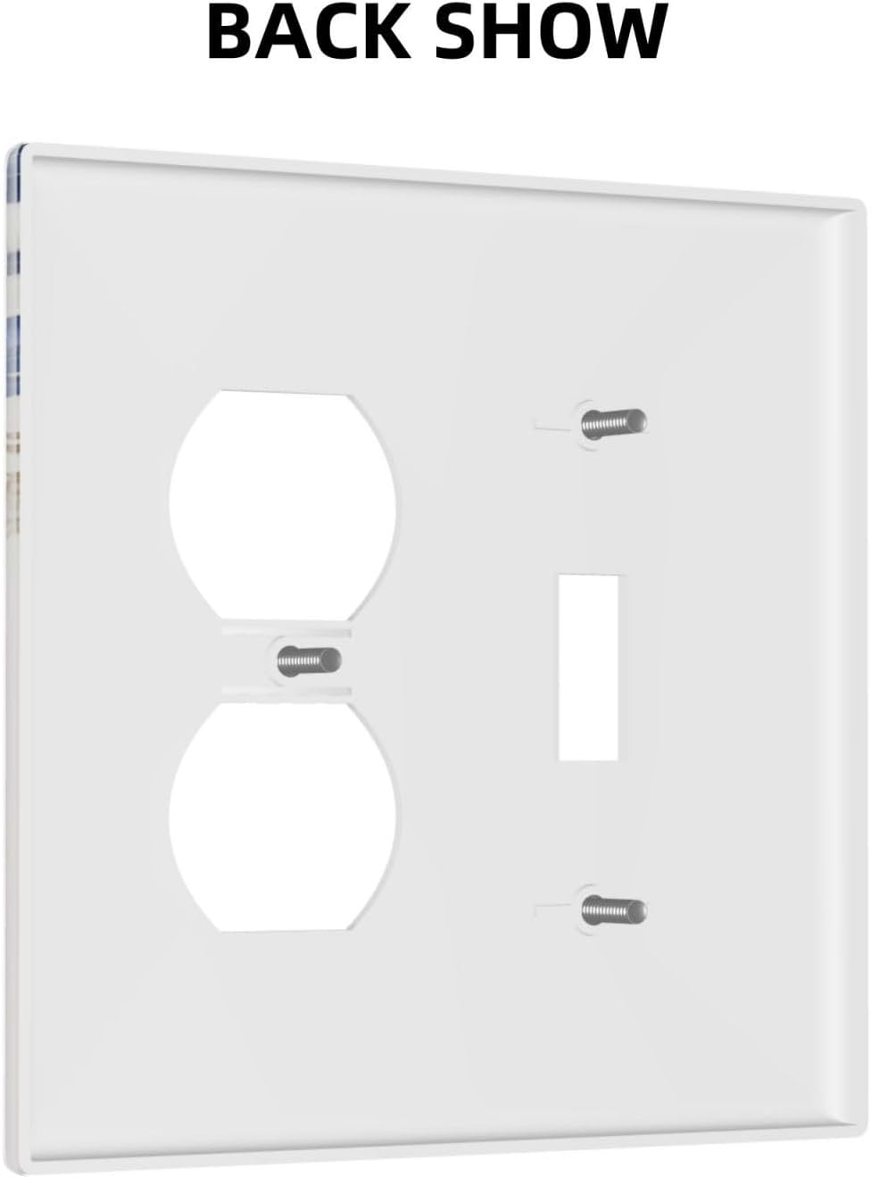 Decorative Outlet Covers Rustic Blue Beige Flower Peony Floral 2 Gang Light Switch Cover Plate Single Toggle Duplex Wall Plates for Electrical Outlets Switch Plate Covers for Bedroom Decor