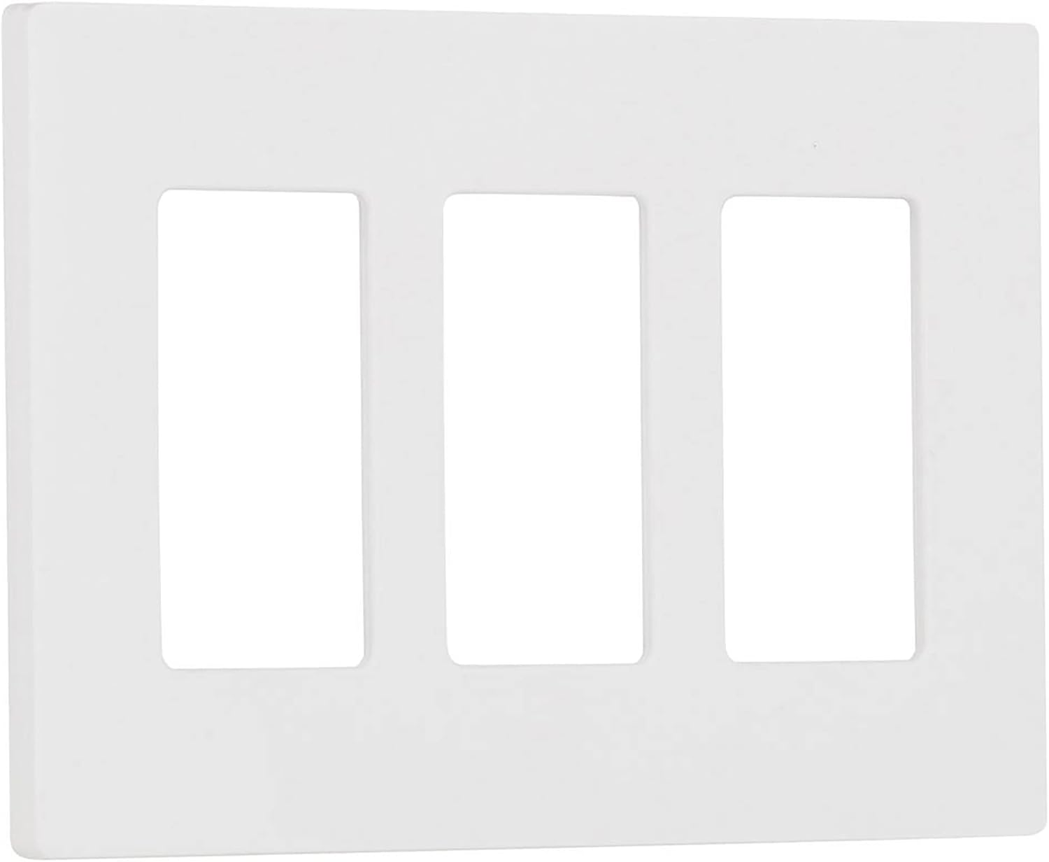 Lutron Claro 3 Gang Decorator/Rocker Wallplate, Gloss, White (1-Pack) | CW-3-WH (Pack of 2)