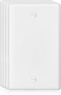 Decorator Wall Plate Blank Switch Plate Outlet Cover,Unbreakable Polycarbonate Thermoplastic, White (4-Pack, Single Blank-White)