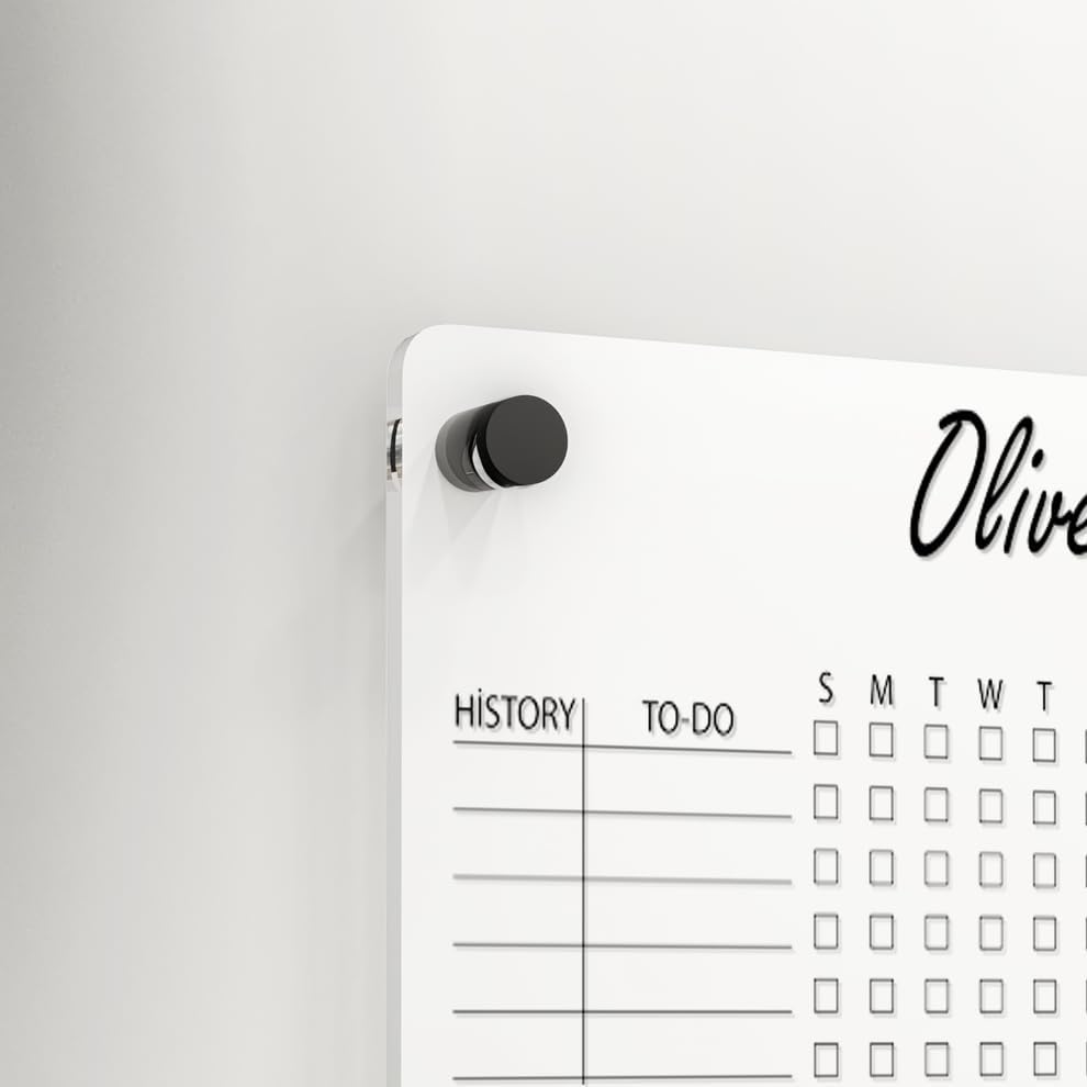 Personalized Acrylic Habit Tracker | Dry Erase Weekly Checklist & Notes Board | 5mm Clear Wall-Mounted To-Do List & Productivity Planner | Home, Office, Couples, Partners | (24"x18")
