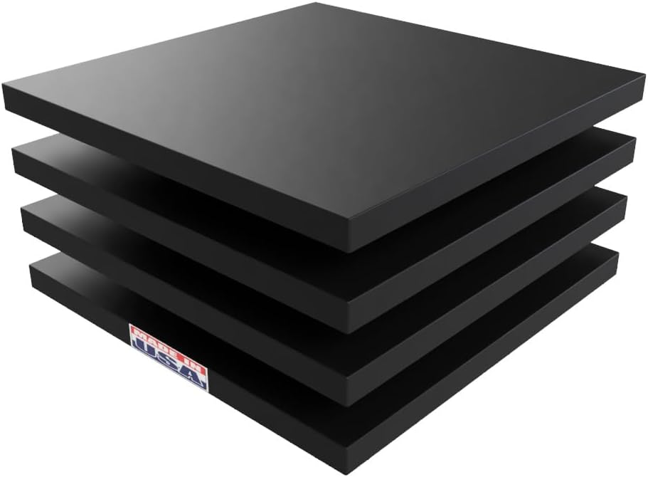USA Made RV Leveling Jack Flex Pads 12" – Heavy-Duty Rubber Jack Pads (4-Pack) – Non-Slip, Shock-Absorbing Stabilizer Mats for Camper & Trailer – Prevent Sinking & Sliding