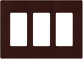 Lutron Claro Light Switch Cover Plate, 3 Gang Wallplate, for Decorator Light Switches, Rocker Light Switch Cover, Outlet Cover, Screwless Switch Plate Cover, Gloss, CW-3-BR, Brown