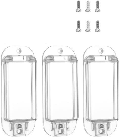 3 Pcs Clear Light Switch Guard Cover - Keeps Toggle/Rocker Switches from Accidentally Turned On or Off