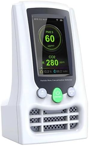Sper Scientific Particle Mass Concentration Detector with Formaldehyde CO2/PM2.5/PM10 TVOC Temperature/Humidity 900033 – Indoor Air Quality Monitor with LCD Display and Memory