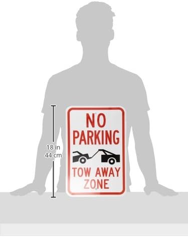 SmartSign - K-1939-AL-12x18 "No Parking - Tow Away Zone" Sign | 12" x 18" Aluminum Black/Red on White