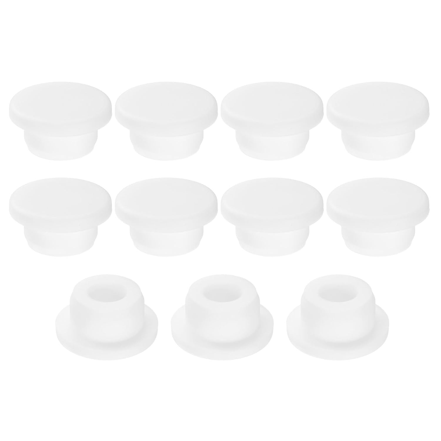 uxcell 11Pcs Silicone Hole Plug, Waterproof Round Rubber Stoppers Bottle Seal Plugs Tube Pipe End Caps for 20mm/0.79" Hole for Bathtub Bottle, White