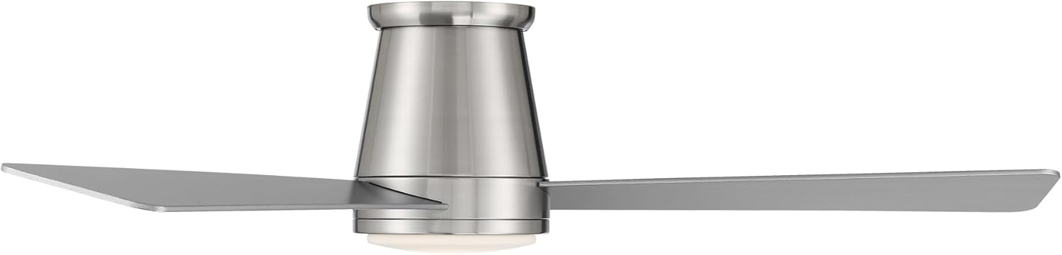 WAC Lighting F-037L-BN Hug 52" Hugger Ceiling Fan with LED Lights & Remote, Brushed Nickel