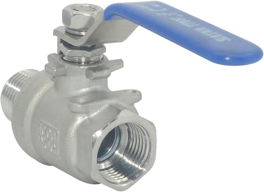 DAN SPEED 1/2 Inch Male x Female NPT Ball Valve S304 Stainless Steel,Full Port Heavy Duty for Water, Oil, and Gas,1000WOG (1/2 inch)