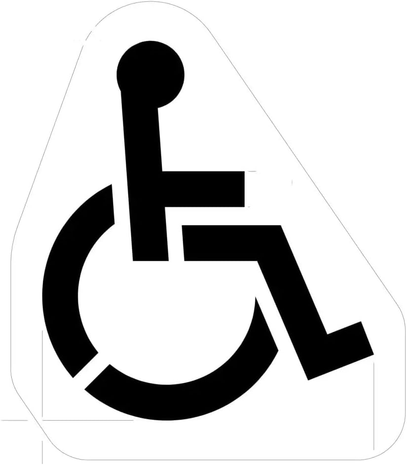 Large Handicap Parking Stencil | Part#: 10000204 | 42" W x 48" H | Flexible and Durable 1/8" PolyTough Lifetime | Made in USA