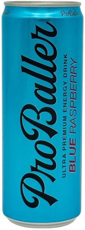 ProBaller Ultra Premium Zero Sugar Energy Drink - Natural & Clean NSF Certified Sport Drink with Amino Acids, Taurine, Biotin, Vitamin B 12 Methylcobalamin, & Electrolytes - 15 Pack - Blue Raspberry