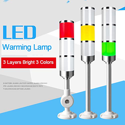 Led Warning Lamp Aluminum Led 3 Color Indicator Light 3W 24V Workshop Machine Signal Buzzer Stack Tower Light Alarm (24V)