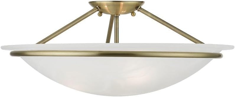 Livex Lighting 4825-91 Newburgh 3-Light Ceiling Mount, Brushed Nickel
