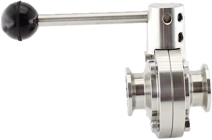 SHERICH KF16 Vacuum Butterfly Valve, Stainless Steel 304 Three-clamp Butterfly Valve with Handle and Silicone (KF16)