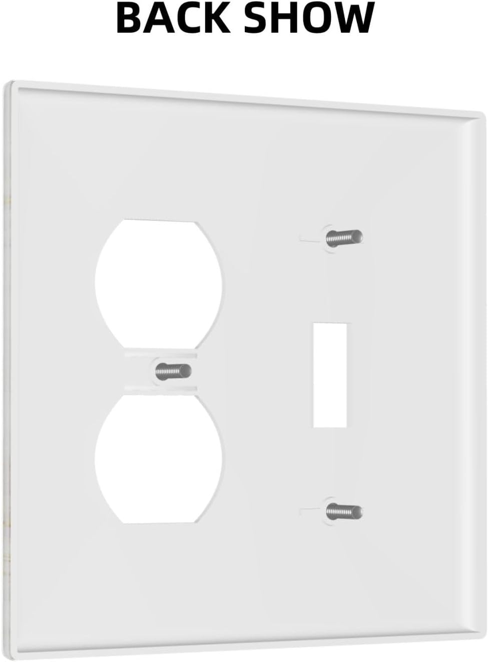White Grey Gold Marble Simple Tiles Wallplates 1 Toggle 1 Duplex Switch Plate Electrical GFCI Faceplate Decorative Light Switch Covers for Bathroom Kitchen Decor