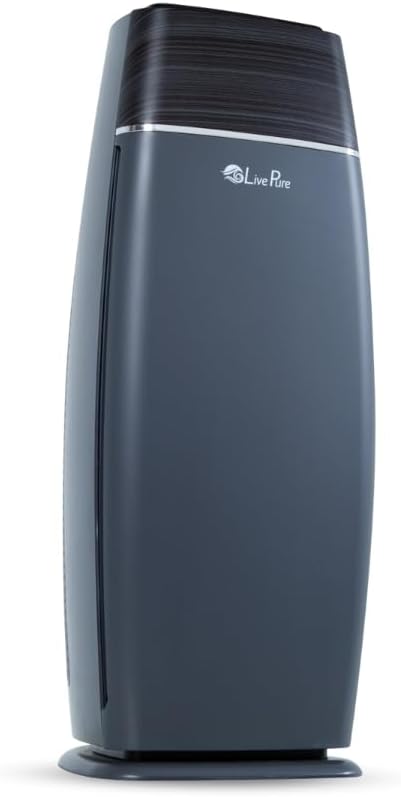 LivePure LP260TH-G Sierra Series True HEPA Digital Tall Tower Air Purifier for Home Captures Allergens, Smoke, Pollen, Mold, Dust Mites, Pet Hair, Energy Star Certified, Graphite