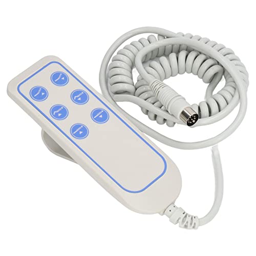 6-Button Lifting Bed Remote Control Hand Controller with 8-Pin Extension Cord for Lifting Chair and Electric Sofa