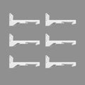 White Wall Mount Brackets for Curtain Track, Bendable Curtains Tracks Walls Mounting Hardware (6 PCS)