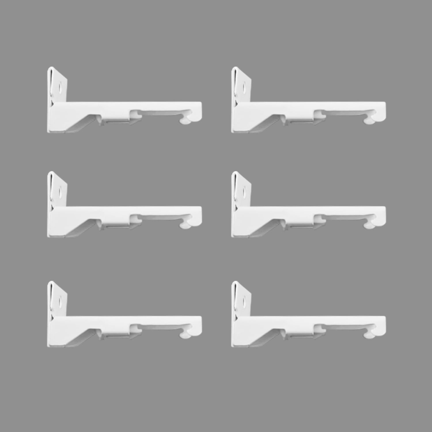 White Wall Mount Brackets for Curtain Track, Bendable Curtains Tracks Walls Mounting Hardware (6 PCS)