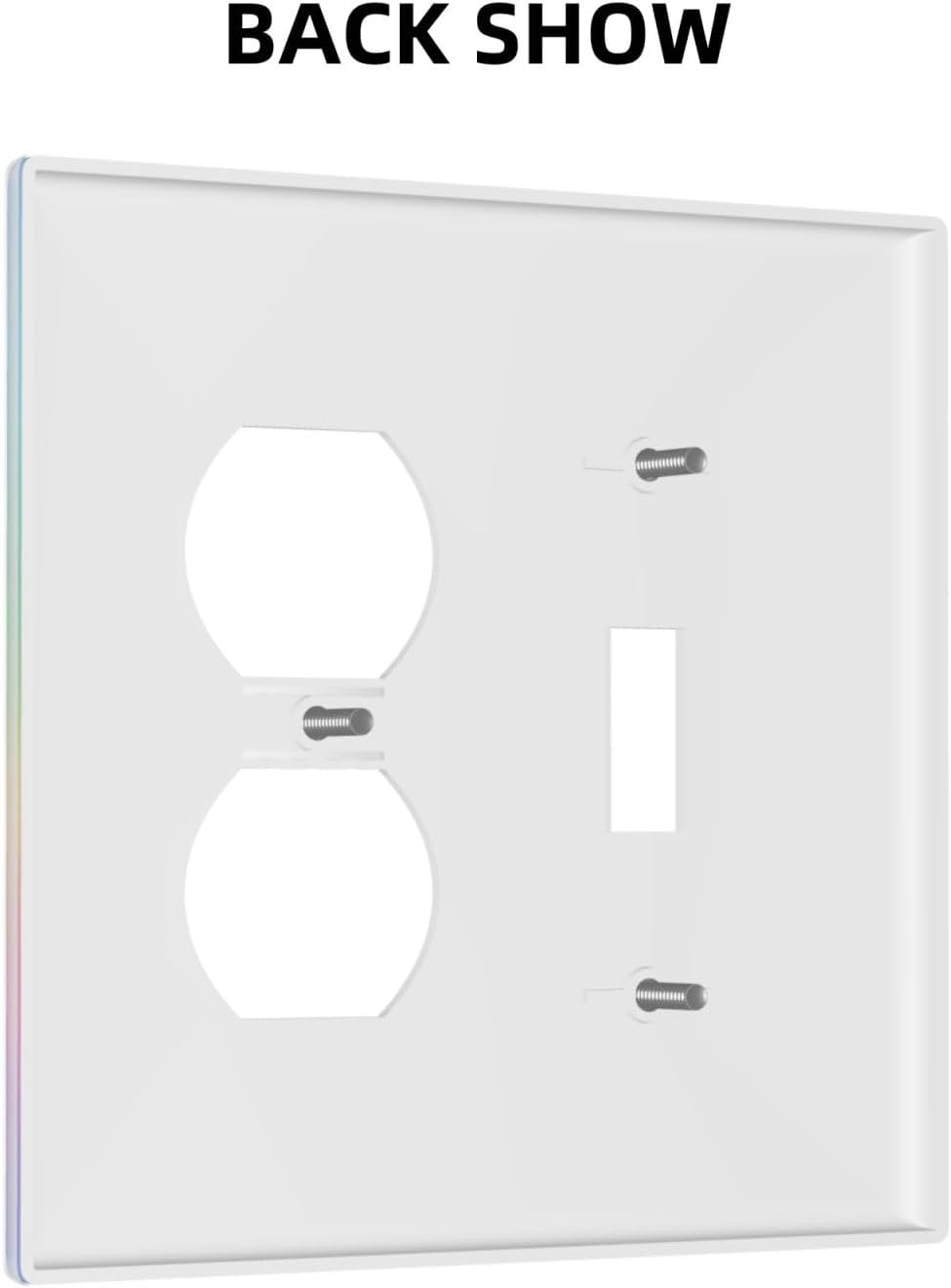 Decorative Outlet Covers Pink Blue Purple Iridescent Rainbow 2 Gang Light Switch Cover Plate Single Toggle Duplex Wall Plates for Electrical Outlets Switch Plate Covers for Bedroom Decor