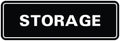 Standard STORAGE Door/Wall Sign - Black/Silver - Large (10 Pack)