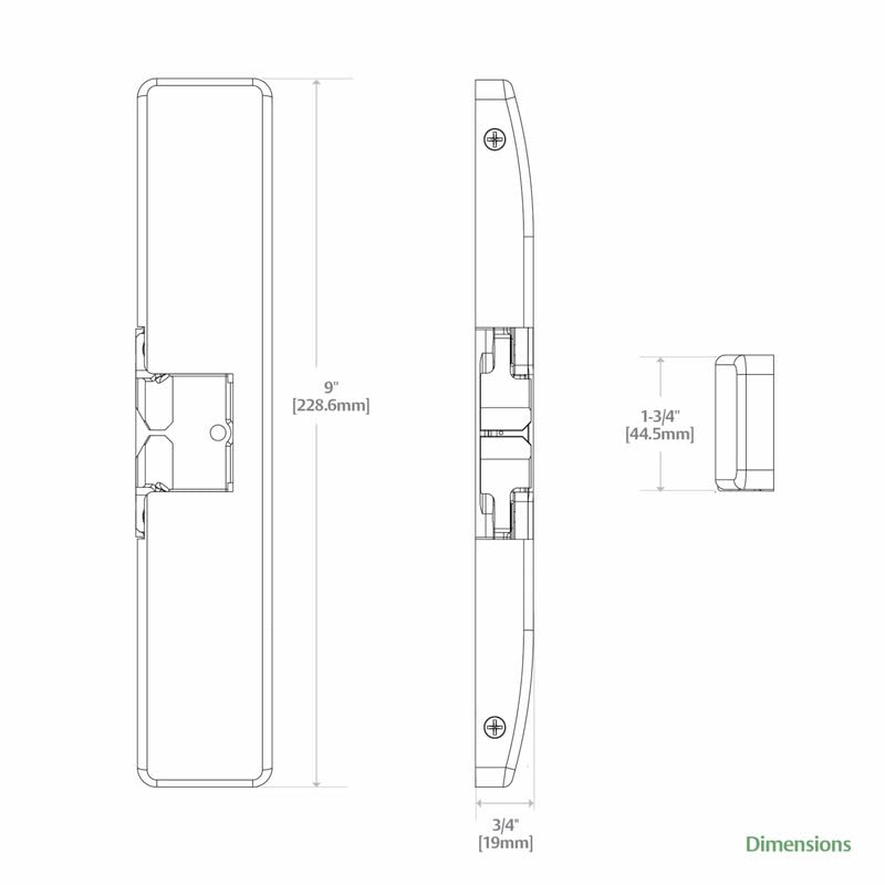 bus HES 9600 Electric Strike Surface Mounted Body for Rim Exit Devices, Satin Stainless Steel Finish, Model: 9600-630