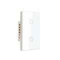 WiFi Smart Light Switch 118X72X34MM Need Neutral Wire,2.4GHz Wi-Fi Touch Switch,Work with Smart Life/Tuya App, Compatible with Alexa and Google Home, White 2 Gang
