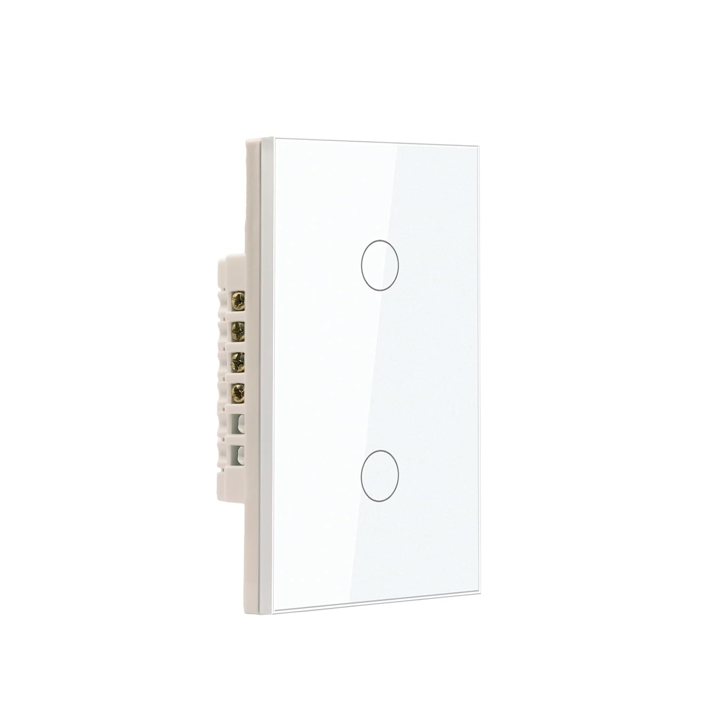 WiFi Smart Light Switch 118X72X34MM Need Neutral Wire,2.4GHz Wi-Fi Touch Switch,Work with Smart Life/Tuya App, Compatible with Alexa and Google Home, White 2 Gang