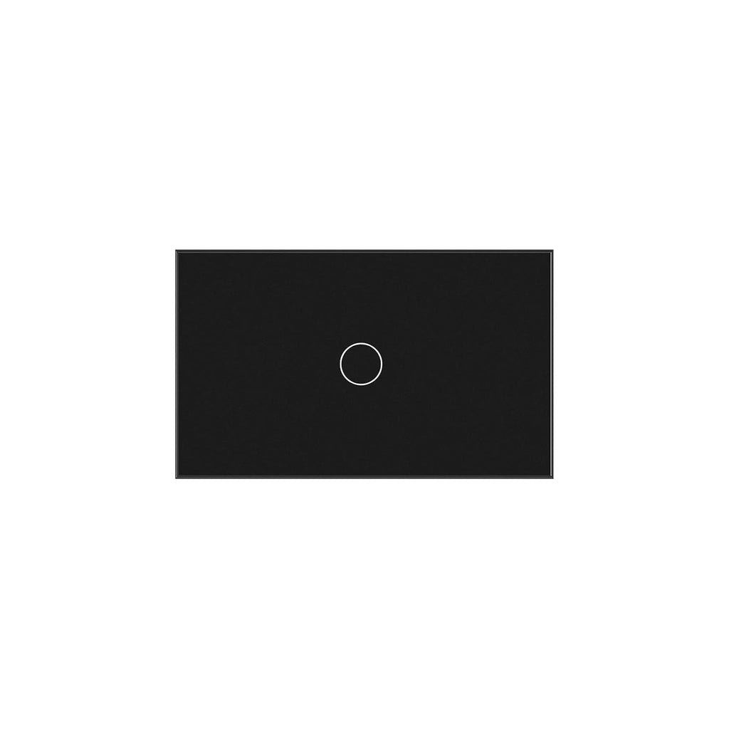 2 Way Light Switch 118X72X34MM No Neutral Wire, Wall Touch Switch 1000W, Tempered Glass Panel, FCC, Black 1 Gang