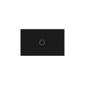 2 Way Light Switch 118X72X34MM No Neutral Wire, Wall Touch Switch 1000W, Tempered Glass Panel, FCC, Black 1 Gang