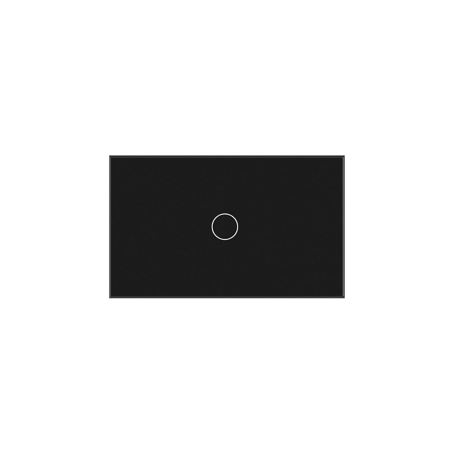 2 Way Light Switch 118X72X34MM No Neutral Wire, Wall Touch Switch 1000W, Tempered Glass Panel, FCC, Black 1 Gang