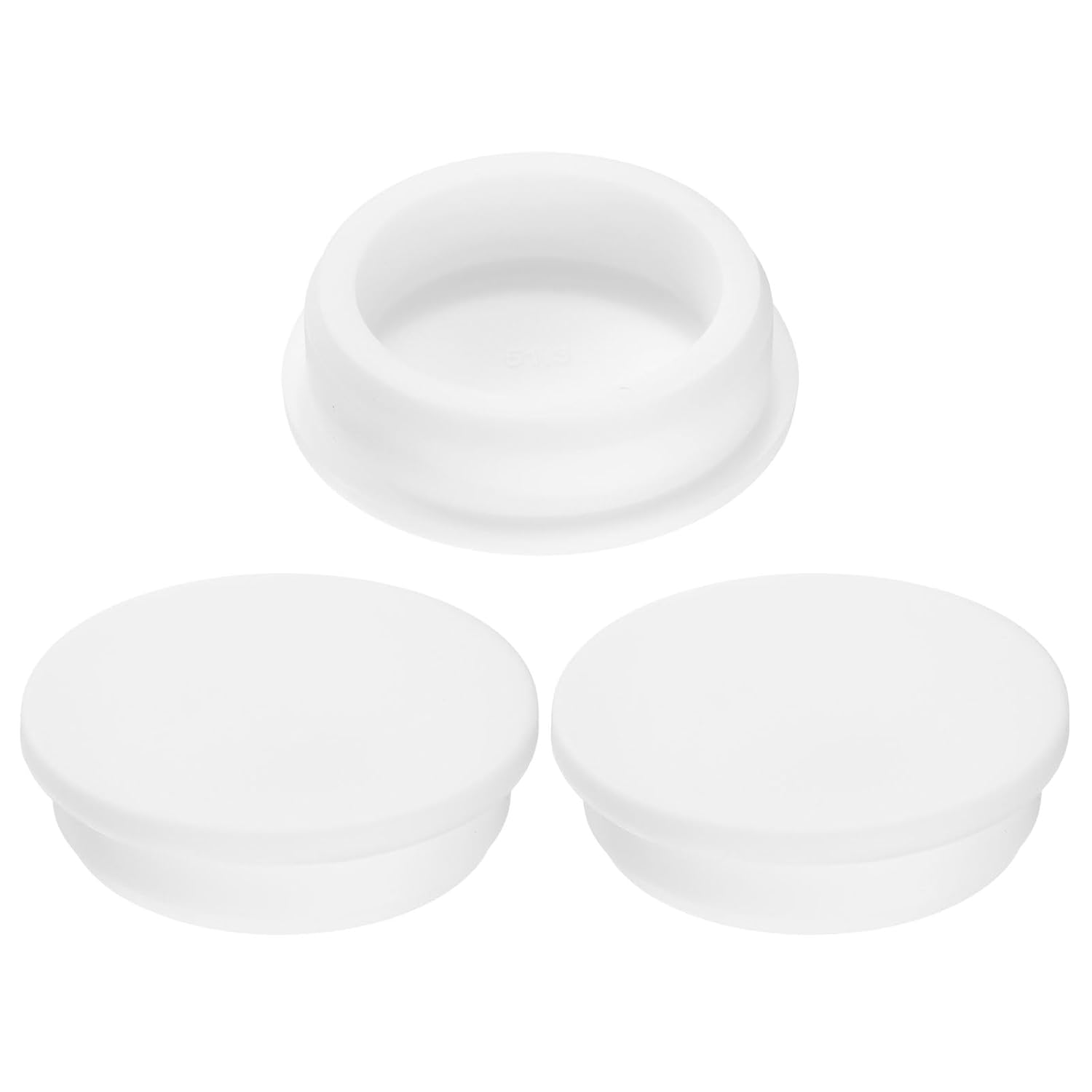 uxcell 3Pcs Silicone Hole Plug, Waterproof Round Rubber Stoppers Bottle Seal Plugs Tube Pipe End Caps for 50mm/1.97" Hole for Bathtub Bottle, White