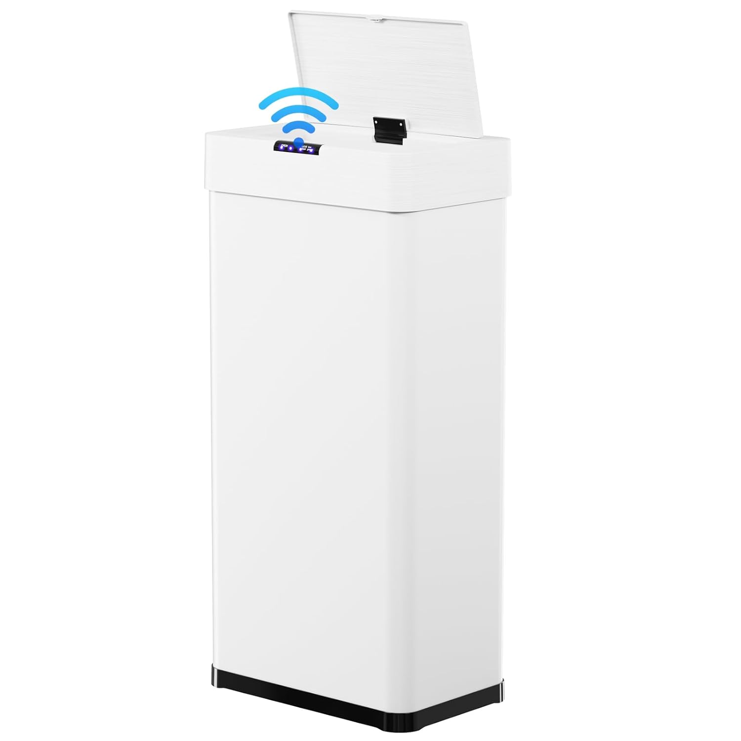 TLSUNNY 16 Gallon Motion Sensor Trash Can,Touchless Automatic Garbage Can,Brushed Stainless Steel Smart Bin,with Bag Holder,Soft Close Lid,for Kitchen,Office,RV,Bedroom,Living Room (White, 60L)