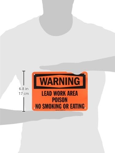 SmartSign "Warning - Lead Work Area, Poison, No Smoking Or Eating" Sign | 7" x 10" Plastic