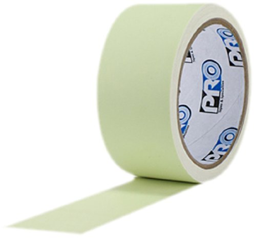 ProTapes Pro Glow Phosphorescent Vinyl Glow in the Dark Tape, 18 mils Thick, 5 yds Length x 2" Width (Pack of 12)