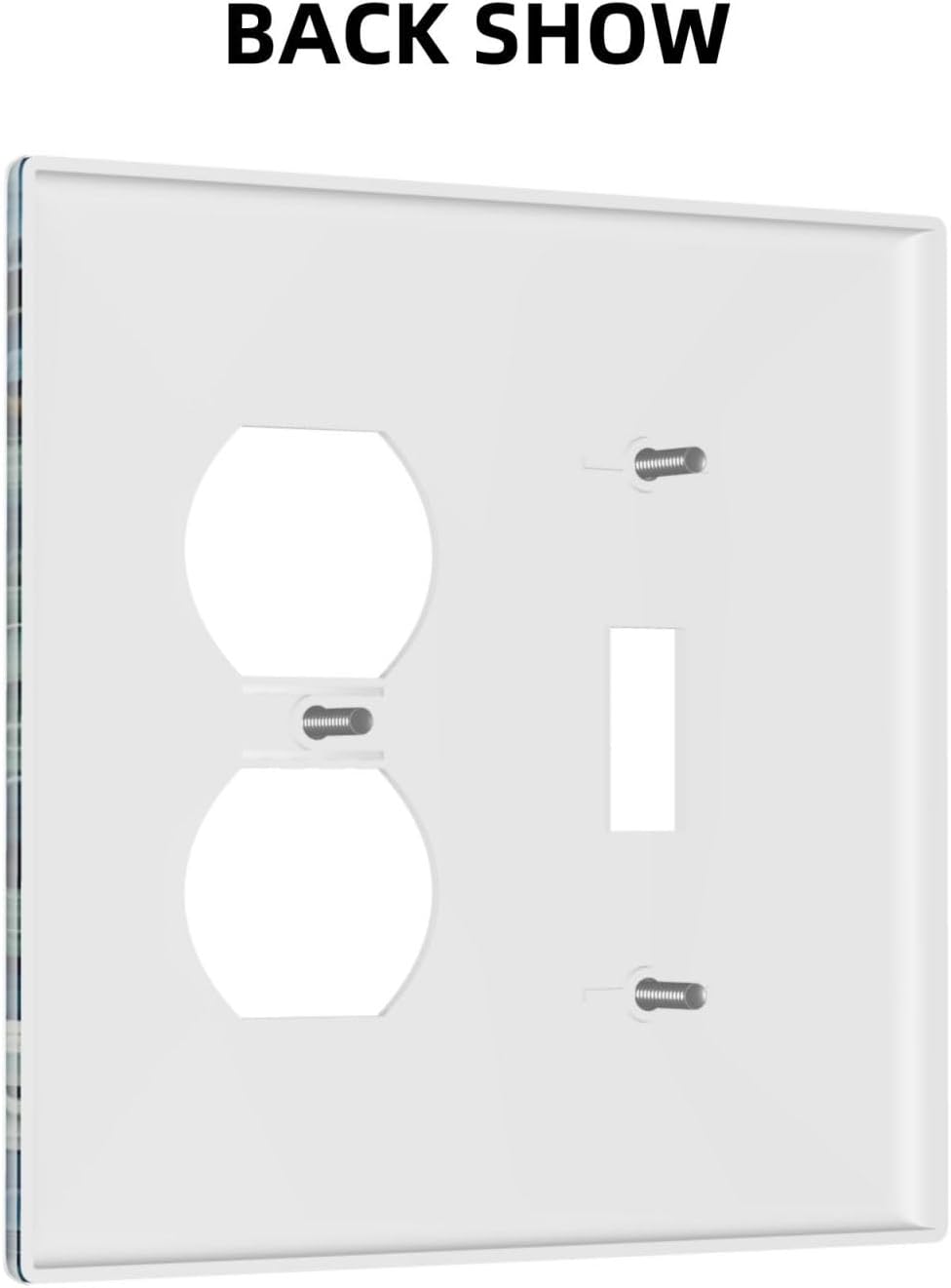 Decorative Outlet Covers Rustic White Floral Flowers Green Blue Leaves 2 Gang Wall Plate Single Toggle Duplex Light Switch Cover Switch Plate Covers Faceplate for Bedroom Home Decor