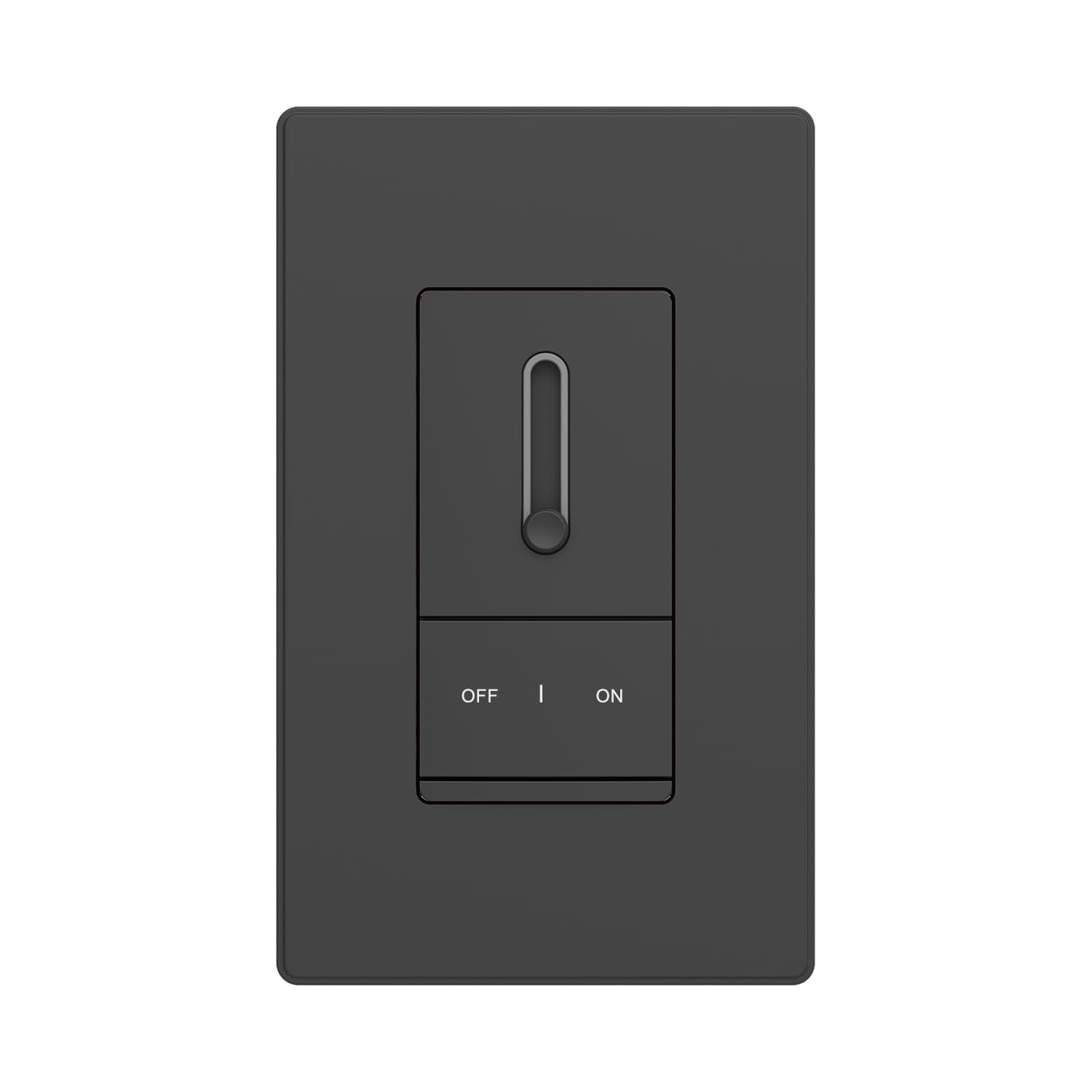 ELEGRP Slide Dimmer Switch for Dimmable LED, CFL and Incandescent Light Lamp Bulbs, Single Pole or 3-Way, Full Control with Preset, Rocker Paddle, Wall Plate Included, UL Listed (1 Pack, Matte Black)