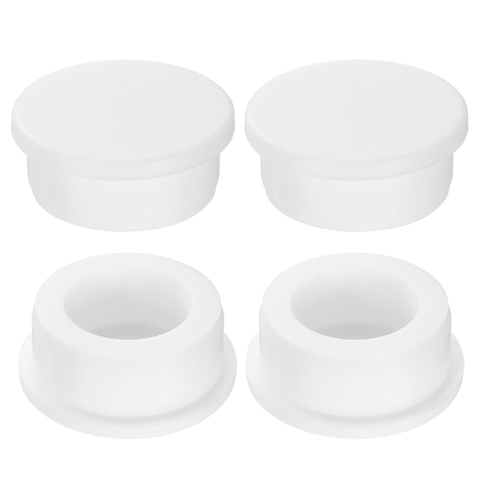 uxcell 4Pcs Silicone Hole Plug, Waterproof Round Rubber Stoppers Bottle Seal Plugs Tube Pipe End Caps for 33mm/1.3" Hole for Bathtub Bottle, White