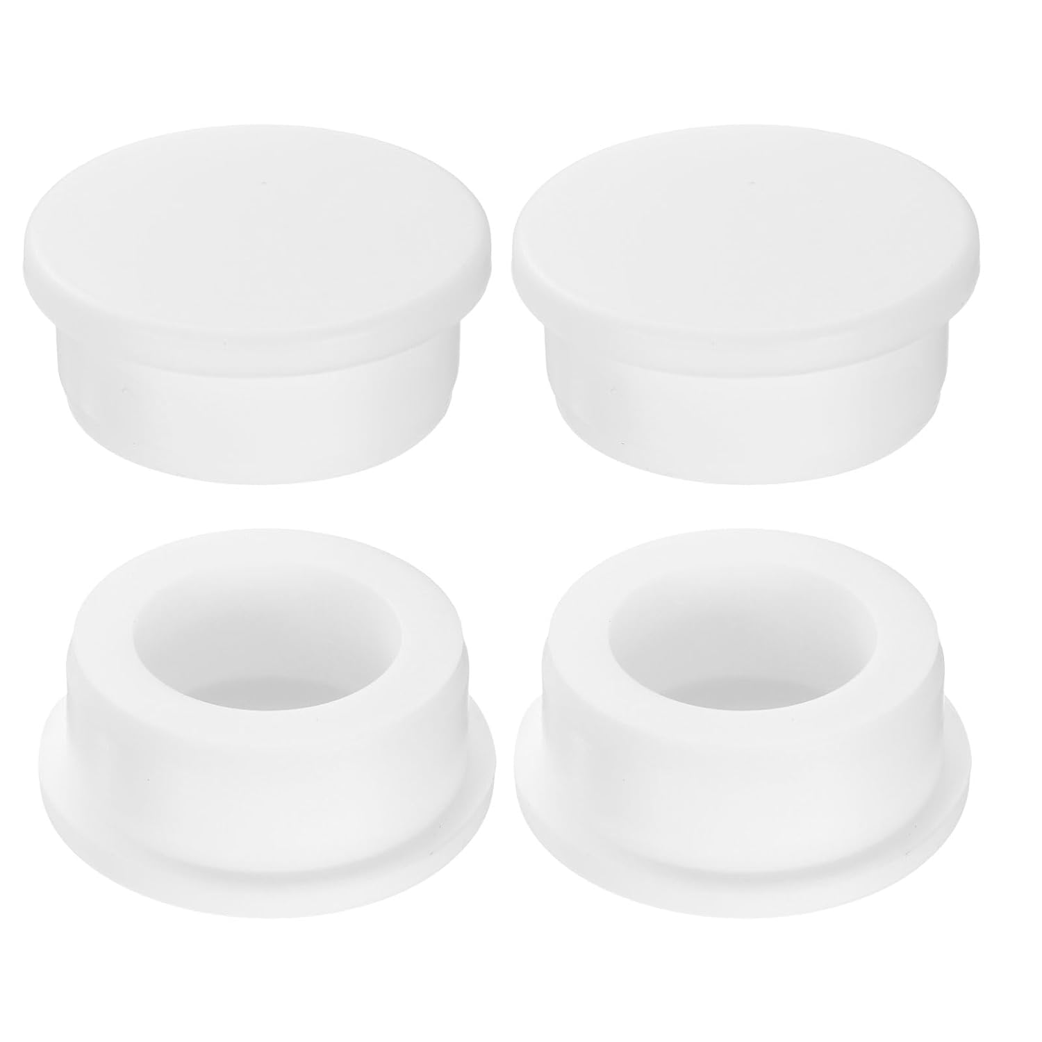 uxcell 4Pcs Silicone Hole Plug, Waterproof Round Rubber Stoppers Bottle Seal Plugs Tube Pipe End Caps for 33mm/1.3" Hole for Bathtub Bottle, White
