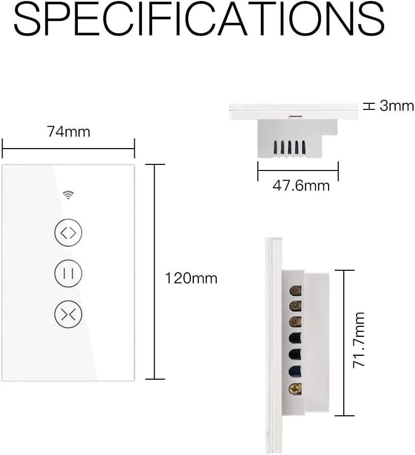 MOES WiFi Smart Curtain Switch Motorized Roller Blinds Shutter Switch,Smart Life/Tuya APP Remote Control,Compatible with Alexa Echo and Google Home