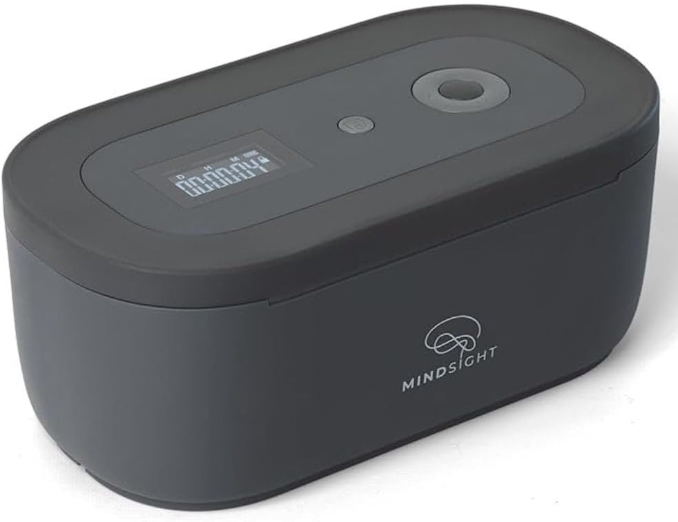 Mindsight Timed Lock Box | Unplug from Phones, Video Games, Social Media, Snacks & Cravings | 3 Modes based on Willpower | Easy to Use | Out of Sight ~ Out of Mind | Boost Your Mental Wellness